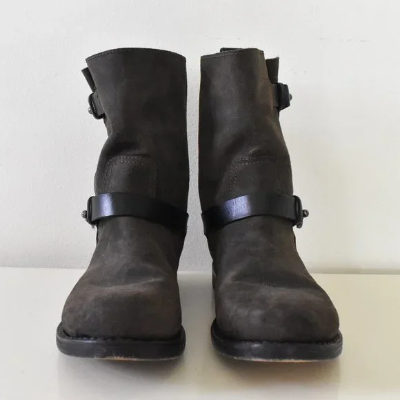 Rag & Bone Waxed Calfskin Moto Biker Boots - Picture 3 of 13